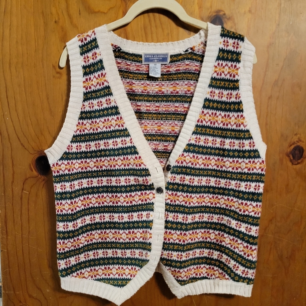 Vintage Patterned Grandpa Sweater Vest
